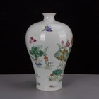 Chinese Qing Yongzheng Famille Rose Porcelain Lotus Birds Pattren Vase 8 66 Inch