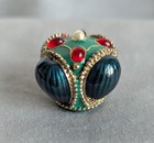 Monet Enamel Blue Crown Trinket Box With Matching Charm Pendant  With Case