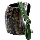 Genuine Leather Strap Holster For Mug Tankard Handcrafted Accessory-kelly Green