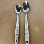 2 Flint Arrowhead Vintage 70s Harvest Wheat Utensil Solid Serving Spoons Usa