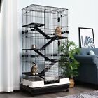 6-level Indoor Small Animal Cage Rabbit Guinea Pigs Chinchilla Hutch With Wheels