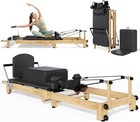 92  Foldable Wooden-look Pilates Reformer Machine For Home Gym