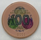 Societe Des Bains De Mer Sbm Casino 100 Mcf Jeton Chip Monaco