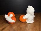 Set Of 2 Halloween Ghost   Jack-o   -lantern Candleholders  Pumpkin Ceramic