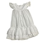 Vintage Bryan Girls Dress White Lace Ruffle Gown Size 6