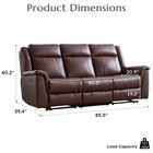 Canmov Genuine Leather Manual Recliner Couch  Manual 3 Seat Reclining Sofa Chair