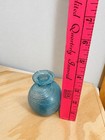 Blue Swirl Art Glass Perfume Bottle With Leaf Stopper  Approx  3 In