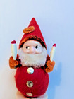 Vintage Santa Elf Gnome Figurines Putz Ornament Chenille Japan Christmas Pixie
