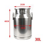 30 Liter Stainless Steel Milk Can Wine Pail Bucket Jug Oil Barrel Canister W lid