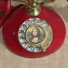 Vtg Red Rotary Phone Corded Desk Telephone French Style Mona Lisa Pop Art Mcm