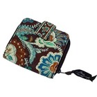 Vera Bradley Wallet Compact Zip Around Floral Quilted Brown Blue