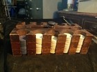 Assorted Lot Of 150  1 5  Wooden Poker Chips In 11  Wooden Carry Case 