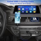Iphone 16e Car Charger Cable Coiled Usb C Cord  Okray Usb-a To Usb-c    