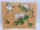 Lot Of 4 Vintage Hand Painted Birds   Flowers Bamboo Wall Hanging Scroll Art Set