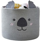 Animal Koala Basket  Cute Cotton Rope Woven Large Toy Storage  Blanket Basket