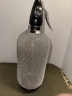 Vintage Merkuria Syphon Wire Mesh Glass Seltzer Bottle - Made In Czechoslovakia