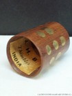 Brass Dots Inlay Wood Thimble Flower Vintage J H B Thimbles Old India Label