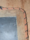 Primitive Early Slate Chalkboard Wood Frame Hanging Fabric Wrapped 1800s