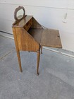 Antique Victorian Quartersawn Tiger Oak Wood Slant Drop Front Secretary Desk
