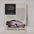 Hyundai Scoupe Special Edition 1989 Original Print Ad White black Auto Theme