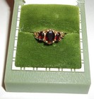 Vintage 14k Gold Red Garnet 3 Stone Ring Size 7  2 58 Grams