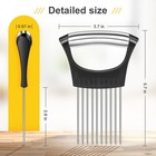 Silver Stainless Steel Onion Slicer Holder Kitchen Vegetable Tool