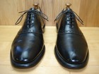 Men   s 10 D Allen Edmonds Polo Vintage Black Leather Saddle Oxford Shoes Usa