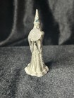 Vintage Gallo Pewter Wizard With A Crystal Ball   Genuine Crystals