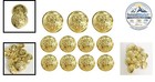 Vintage Metal Buttons Antique Gold 11 Pcs 15mm 20mm Round Brass Clothing