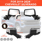 Tow Mirror Power Fold Heated Chrome Fit 2019 2020-2024 Chevrolet Silverado Lh rh