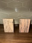 2 Pink Marble Granite Book Ends 6    Tall 3 5    Deep 4    Wide 