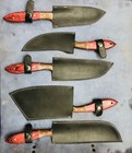 Custom Handmade Damascus Steel Kitchen Knife Set     Chef  Butcher  Cleaver