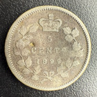 1899 Canada Five 5 Cent Victoria Sterling Silver Nickel Coin