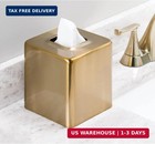 Mdesign Metal Square Tissue Box Cover  Modern Facial Paper Holder - Accessories
