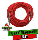 1 4  To 1 4 Speaker Cable By Fat Toad   50ft Professional Pro Audio Red Dj Wire