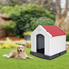 Large Plastic Dog House Indoor Outdoor Dog Kennel Puppy Shelter W air Vents Red