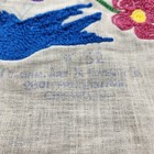 Needlepunch Linen Art Velvet Bluebird Flowers Reversible Colonial Granny Vintage