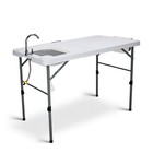 Folding Fish Cleaning Table With Sink bi-folding Portable Camping Sink Station