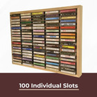 Kingdom 100 Capacity Wooden Cassette Rack   Organize Your Tapes And Stamp Pads