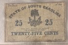 1863 Bank Of The State Of South Carolina 25 Cent Obsolete Civil War Note