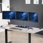 Vivo Black Triple Monitor Mount Stand W  Glass Base   Holds 3 Screens Up To 24 