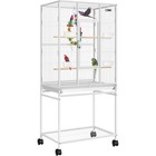 Large 54    Wrought Iron Bird Cage W  Stand   Wheels For Parrots Conure Cockatiel
