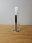 Empire Pair  2  Sterling Silver Etched Glass Bud Vase Weighted 493 494