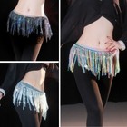 Dance Hip Scarf With Rhinestone Beach Sequin Tassel Hip Scarf Belt Wrap Skirt