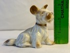 Vintage Made In Japan Dog Figurine 3    Brown White Ceramic Puppy Terrier 