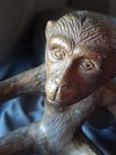Maitland Smith Cast Brass Bronze  Monkey Holding Magnifyjng Glass Hollywood  7 