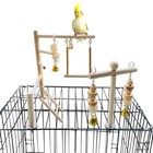  Bird Playground Parrot Play Gym Parakeet Cage Play Stand Wooden Perches Bell