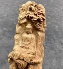 9  Natural Wood Carved Three Holy Buddha Statue Boddhisattva Figures