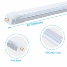 25 Pack T8 8foot Single Pin Fa8 Led Tube Light Bulbs 45w 8  Led Shop Light 5000k