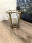 Vintage Beveled Clear Glass Brass Pendant Light Shades 2 1 8  Fitter